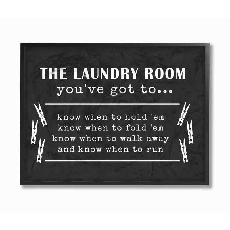 Laundry Room You par Lettred and Lined - reproduction d'art textuel sur toile, H 16 po x l 20 po, Giclée encadrée noir minuit