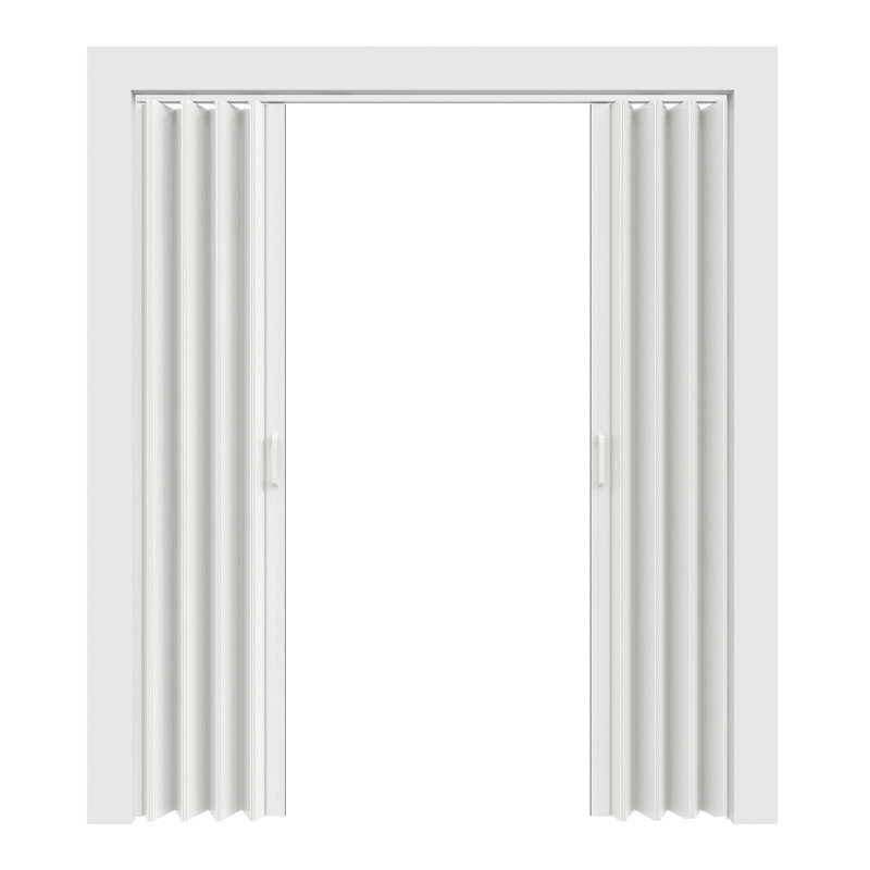 Porte accordéon à panneaux en PVC / vinyle, Blanc, 72 po x 80 po