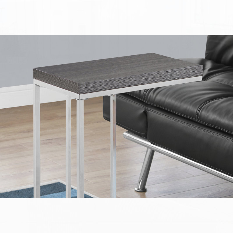 Donohue End Table, Chrome/Gray