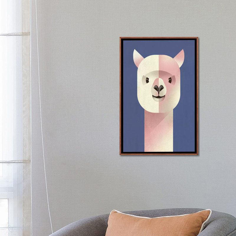 «Alpaka» par Dieter Braun - impression, H 26 po x l 18 po x 1,5 po, Toile classique avec cadre brun, Aucun mat