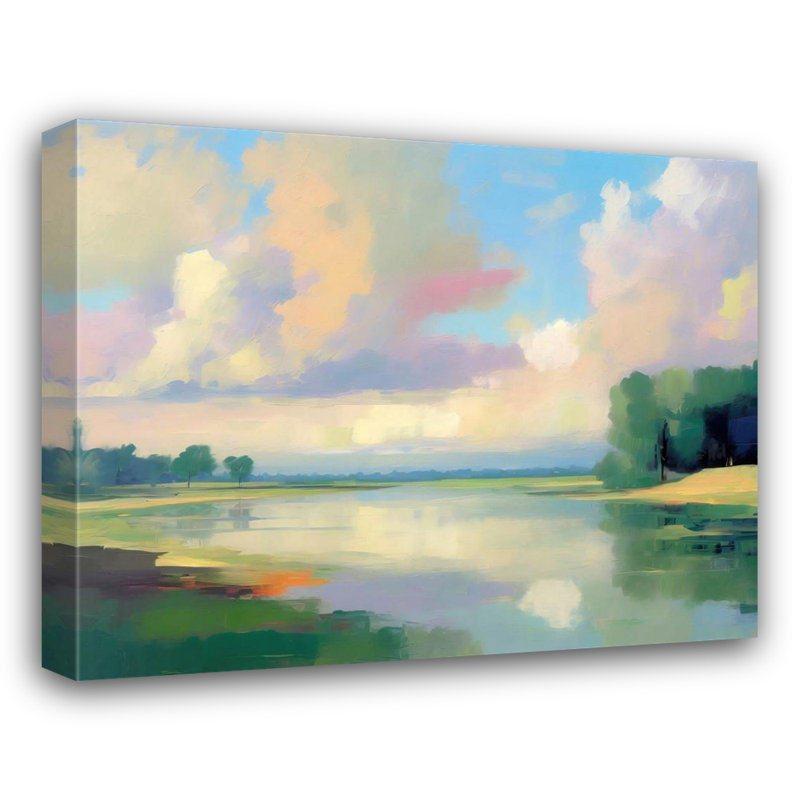 «Pastel River» par Stephen Chambers, reproduction sur toile tendue, H 20 po x l 24 po x P 1,5 po