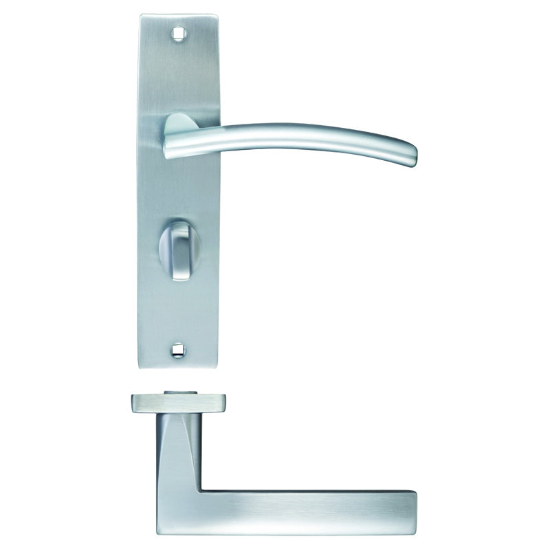 Amalfi Bathroom Door Handle, Satin Chrome