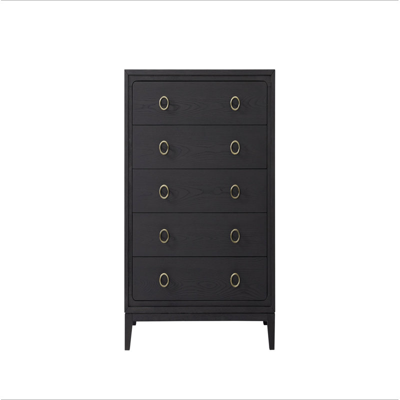 Commode 5 tiroirs au fini poivre