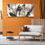 Peinture abstraite noire sur toile, 3 pièces-1233988282