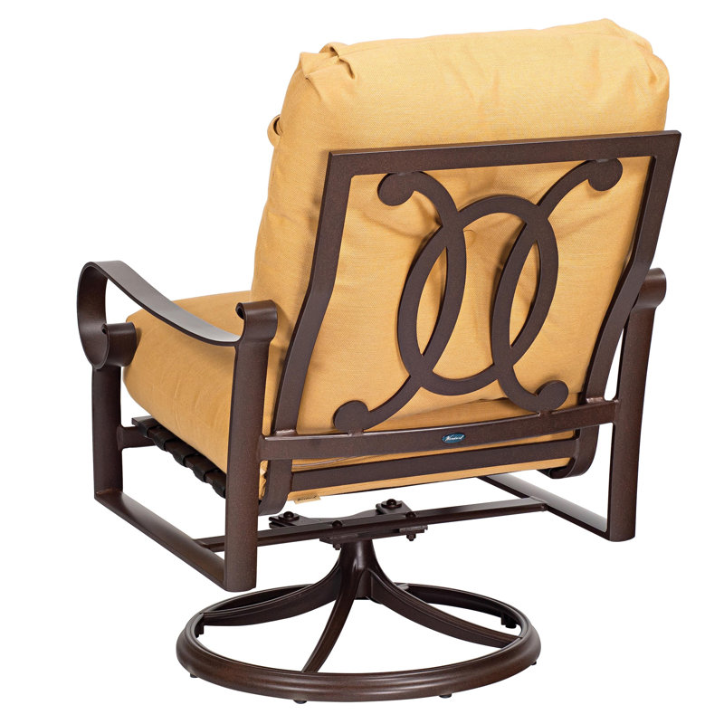 Chaise berçante pivotante, Graphite, Toile bleu marine