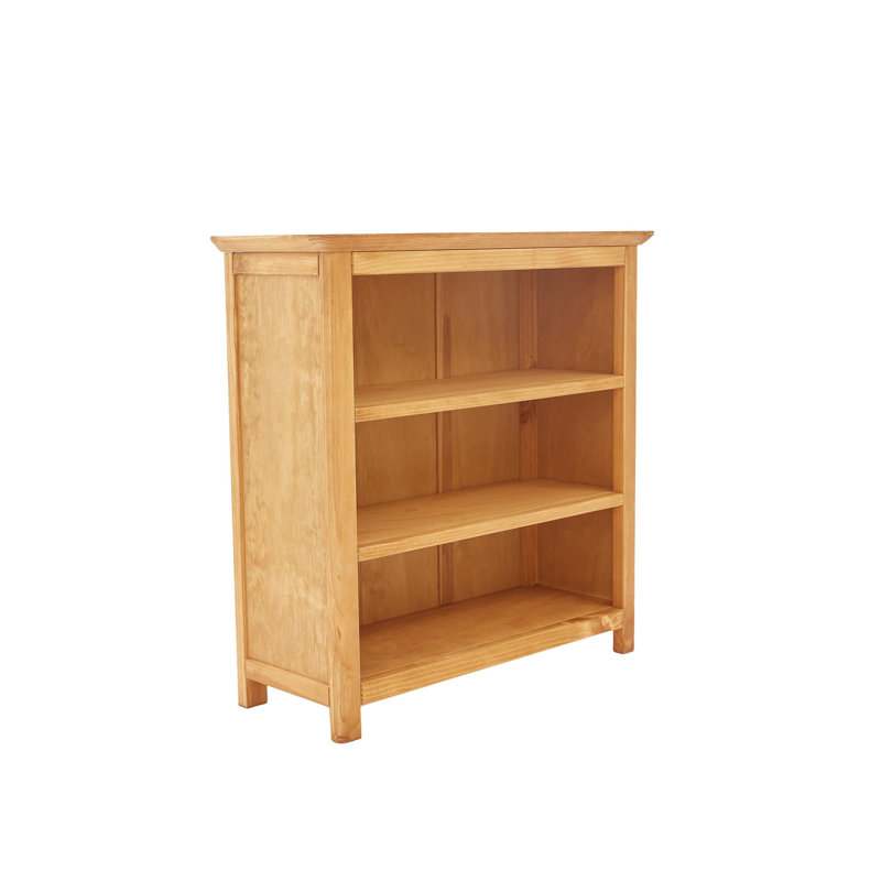 Arise-Sun Solid Wood Bookcase, (3 Shelves) 35.4" H x 35.2" W x 13.3" D, Vintage Oak/Natural