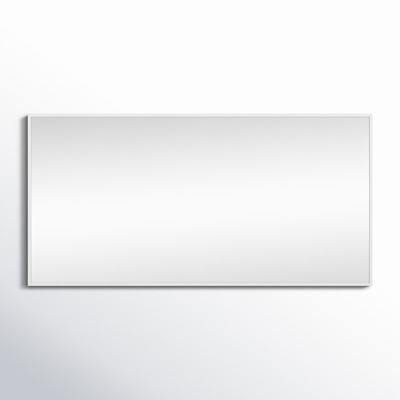 Sabine Metal Rectangle Wall Mirror, 36" x 18", White