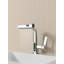 Robinet de lavabo de salle de bain à affichage numérique à DEL escamotable, robinet de lavabo rotatif cascade rotatif 360 ° à poignée simple 3-en-1 avec hauteur réglable-110712560