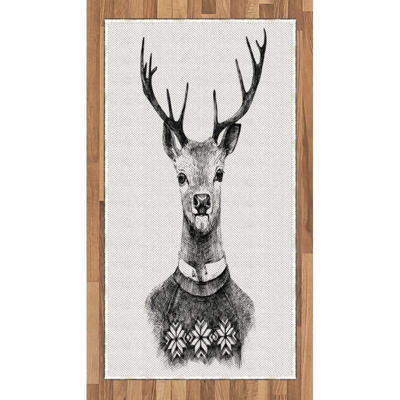Tapis gris zone éléphants, Rectangle 2 pi 7 po x 5 pi