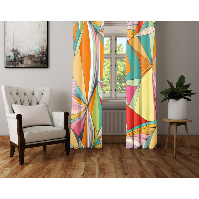 Paire de rideaux semi-transparents en polyester Daryel, L 40 po x L 52 po