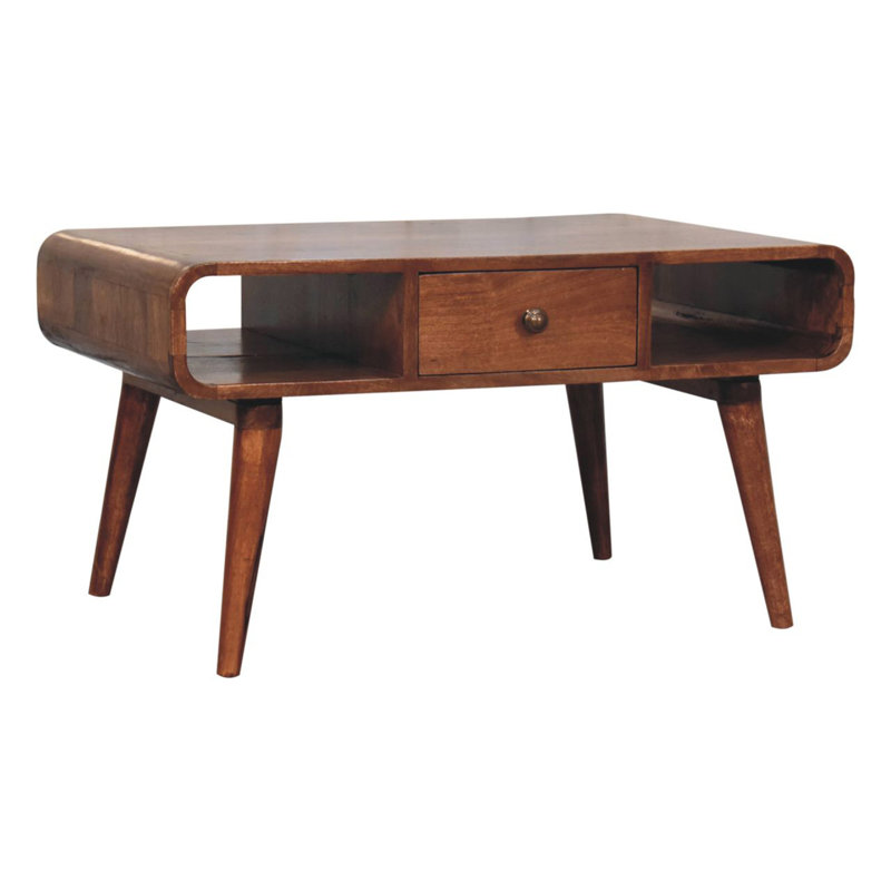 Table basse incurvée caramel miel