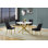 Ensemble de salle à manger rond en verre avec revêtement en marbre blanc et 4 chaises d'appoint en velours