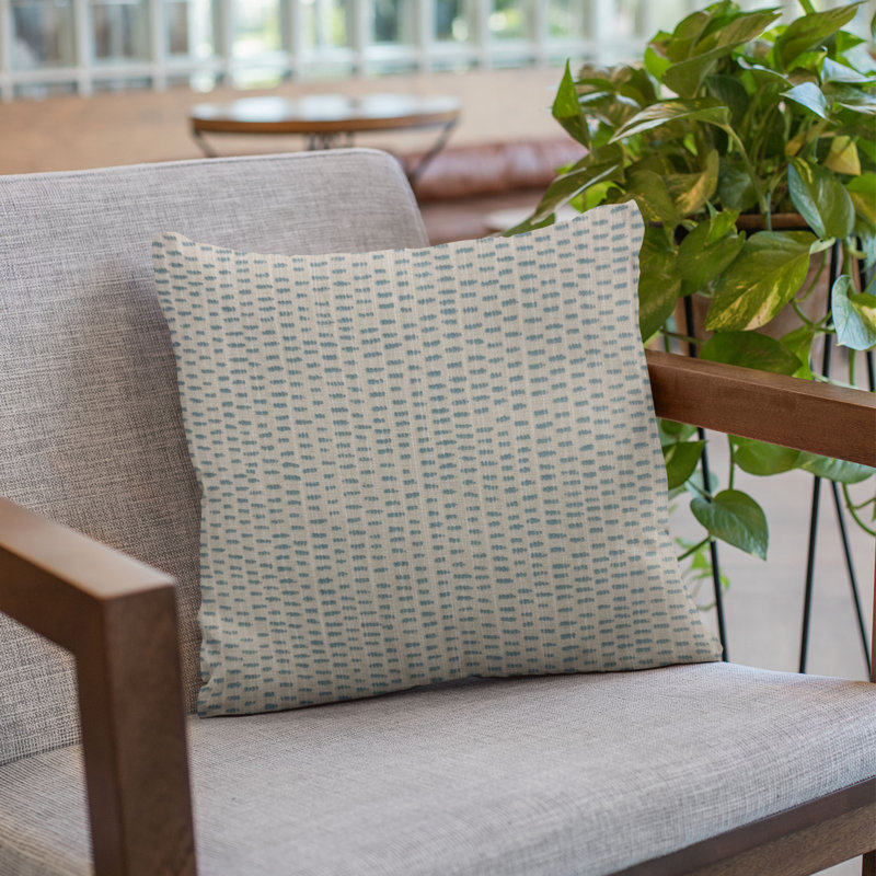 Punctuation Geometric Outdoor Reversible Throw Pillow, 18" x 18"