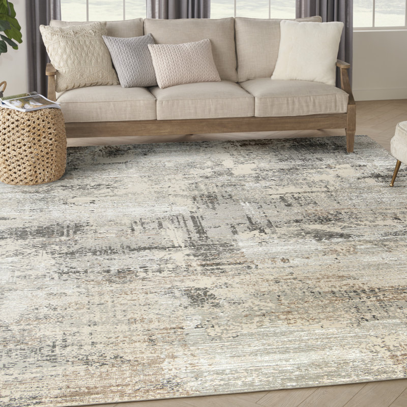 Barric Modern Abstract Sustainable Woven Area Rug, Rectangle 9' x 12'