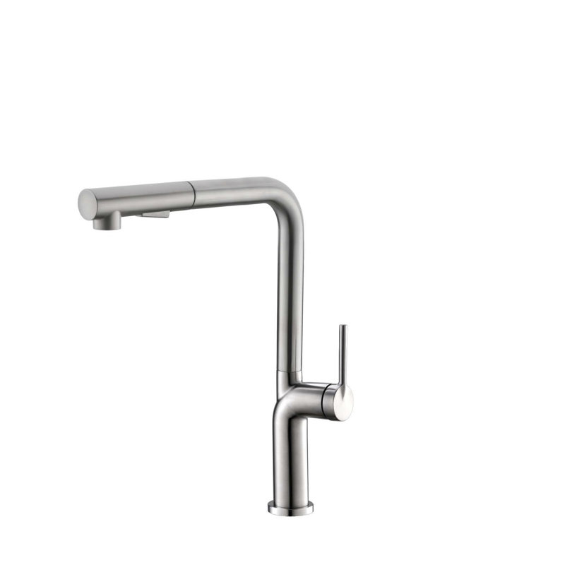 Modern Single Handle Kitchen Faucet, Satin brossé
