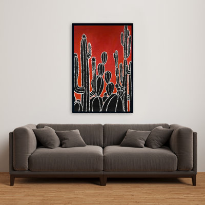 «Black Tall Cactus» sur toile