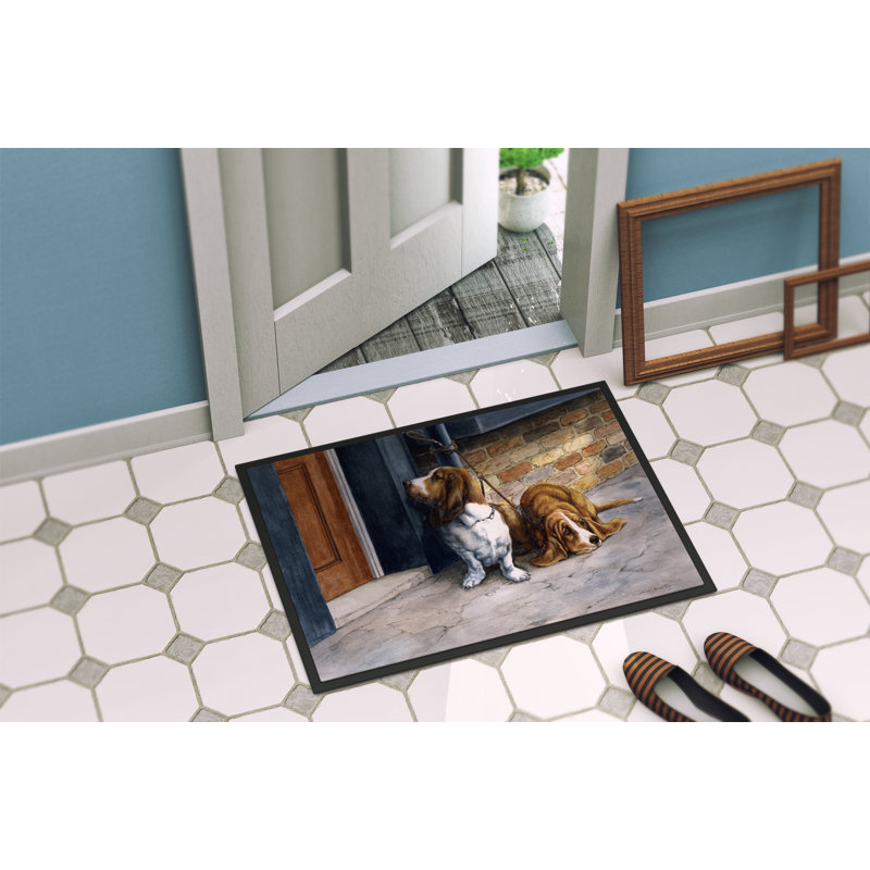 Paillasson d’extérieur antidérapant Basset Hound, Rectangle 2 pi x 3 pi