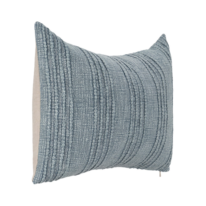 Gratitude Indoor/Outdoor Pillow Cover & Insert, Rectangle 14"H x 20"W, Fog Blue