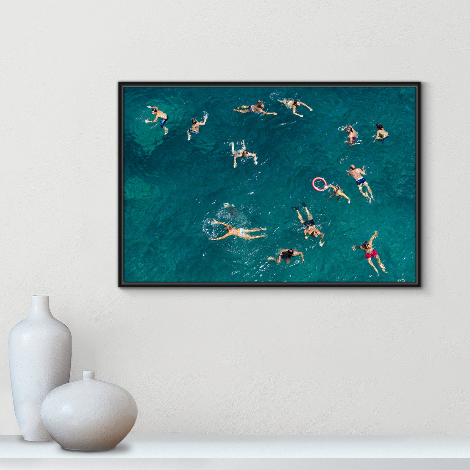 Norvell "Tonti" Print by Tonti, Black Framed Canvas, 25.5" H x 37.5" W x 2" D