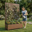 Lit de jardin en métal avec treillis et roulettes H 6 pi x l 4 pi - brun-1972805453