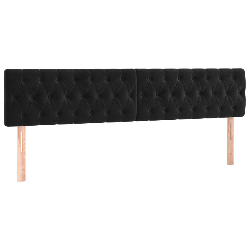 Led Headboard Black 200X7X78/88 Cm Velvet
