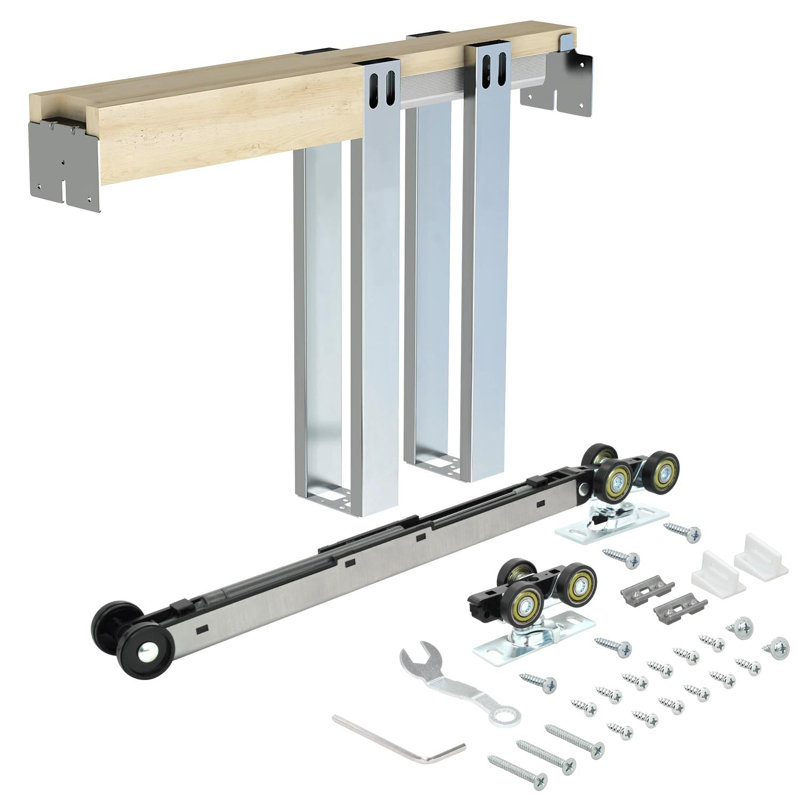 Heavy Duty Steel Pocket Door Frame Kit with Two-Way Soft Close