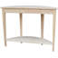 Console demi-lune avec tiroir et tablette inférieure, conception en bois brut pour une décoration polyvalente