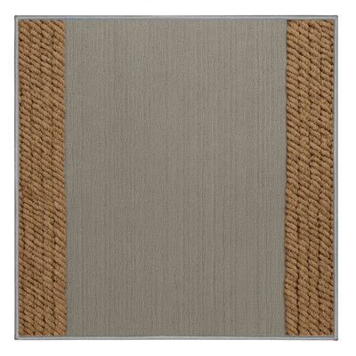 Washable Rope Border Farm Area Rug