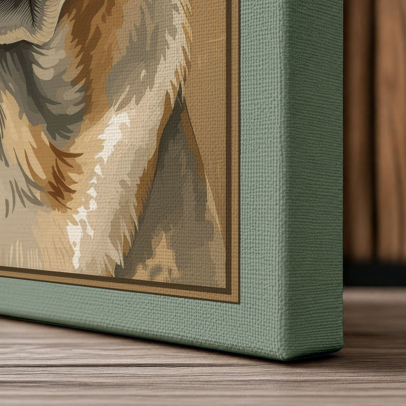 Dignified Pug Modern - Wrapped Canvas, 30x20 - 76.2 x 50.8 cm, Sage Border