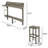 3-Piece Balcony Bar Set With Bottom Shelf Table And 2 Stools Finish