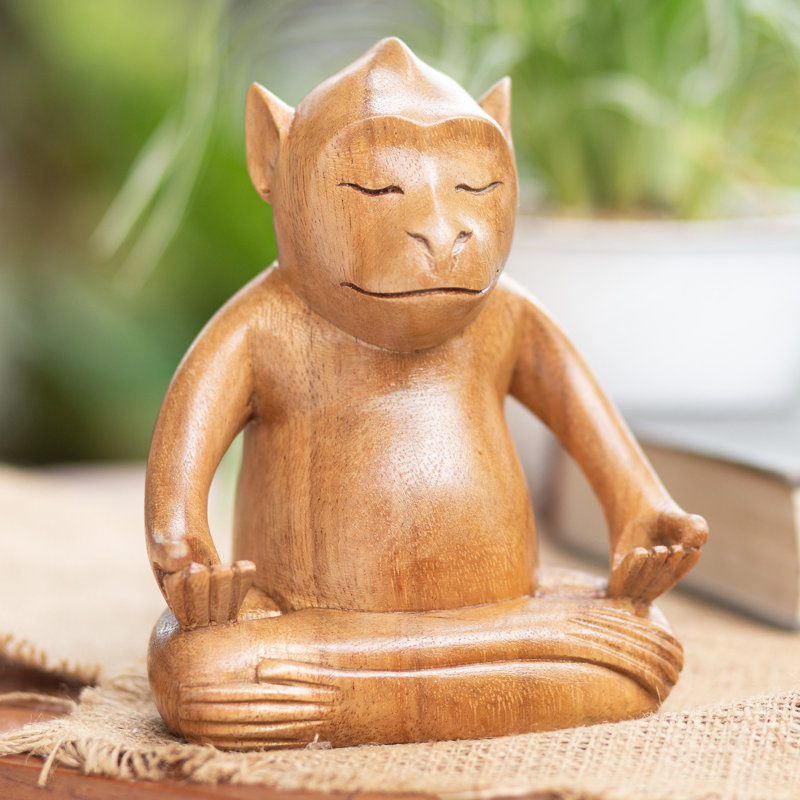 Statuette en bois Bungalow Rose