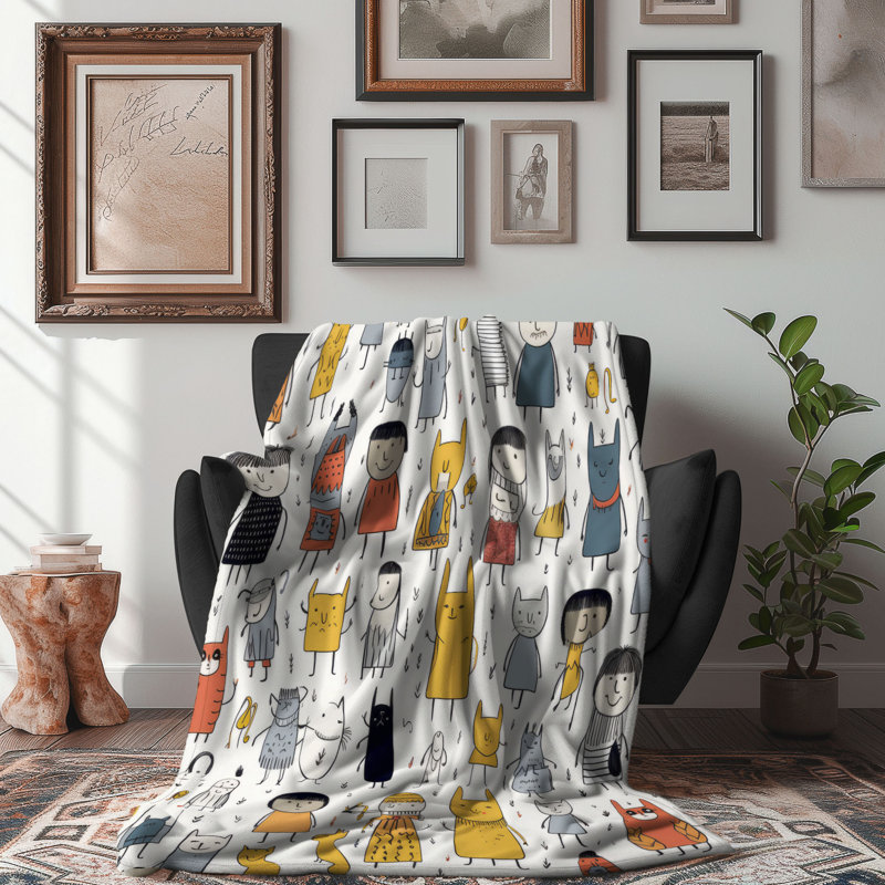 Comiciguras - couverture sherpa de qualité supérieure 1 pièce, Grand lit