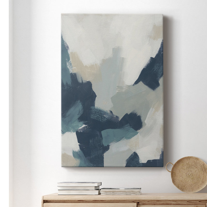Brushy Blues II - peinture sur toile tendue, H 18 po x l 12 po x P 1 po
