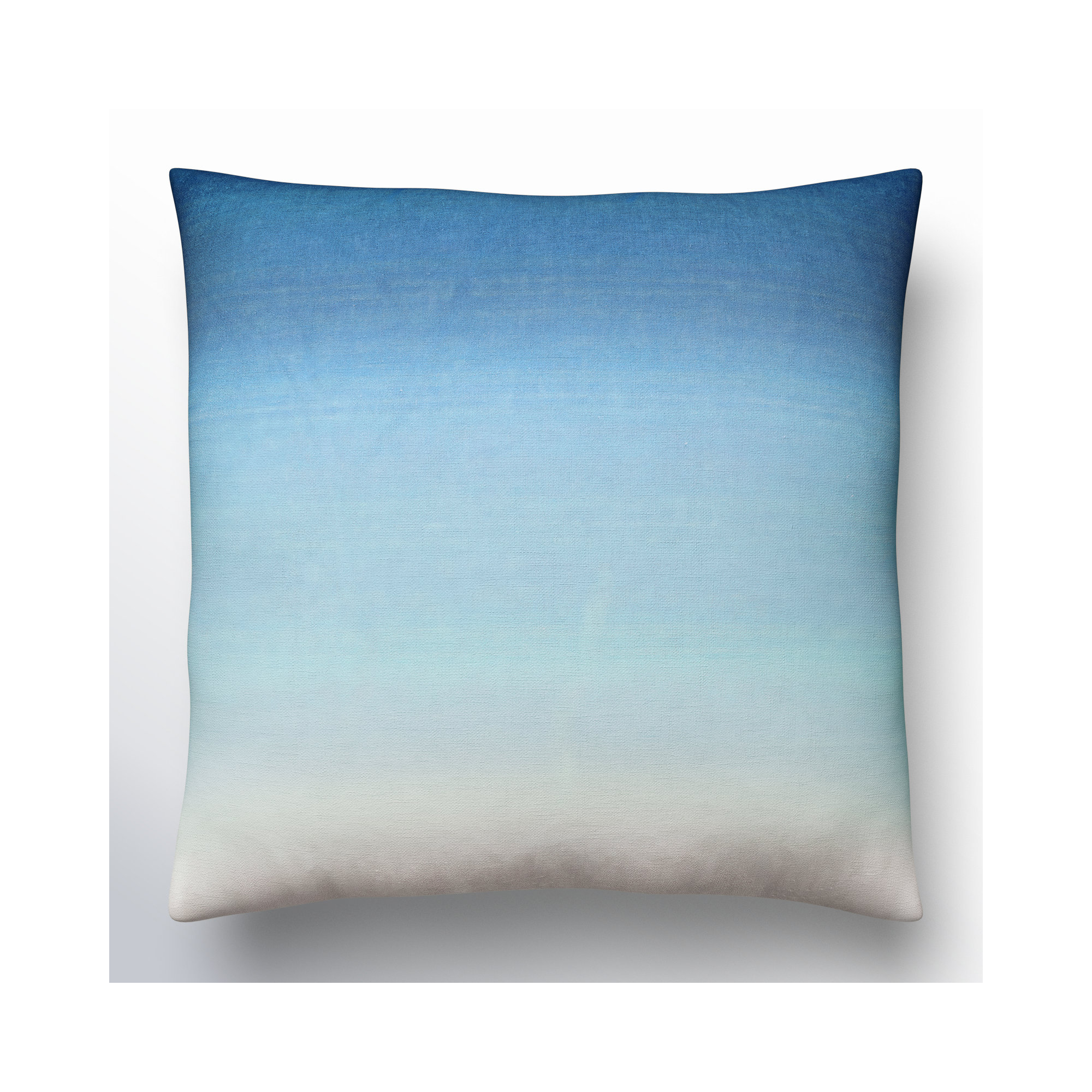 Deadra Ombre Linen Throw Pillow, Polyester/Polyfill, Deep Teal, 22" x 22"