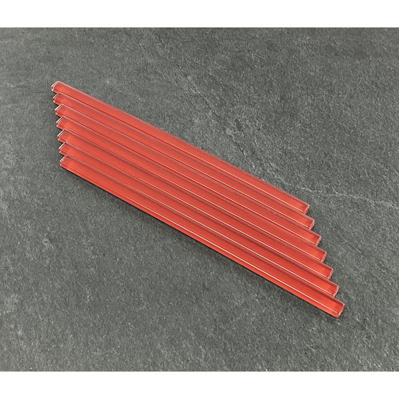 11.75'' L x 0.5'' W Glass Tile Trim, Red