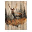 «Deer Guardian of the Forest III», art mural animal sur bois de pin, sur bois de pin naturel-1903922414