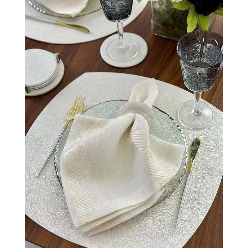 Brushstroke 21" Napkins, Ice Blue