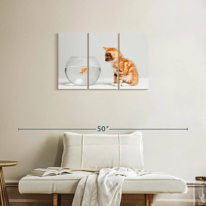 Brampt Pet Fish And Kitten, 20" H x 33" W