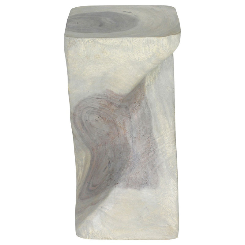 Bugra Solid Wood End Table, White