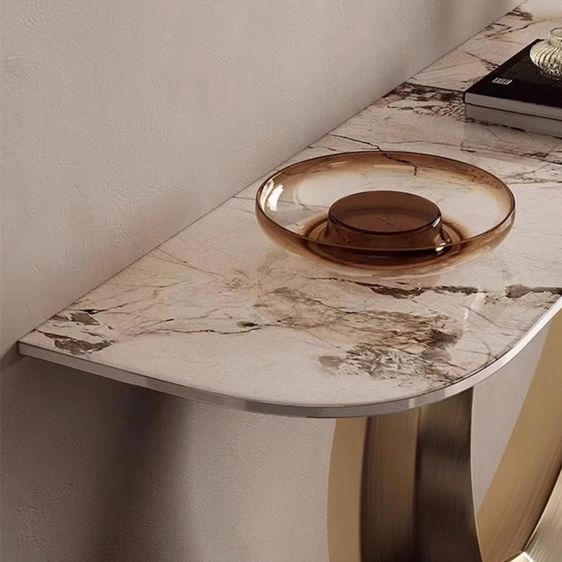 Table de hall d'entrée moderne et luxueuse, H 33,5 po x l 47,2 po x P 13,8 po
