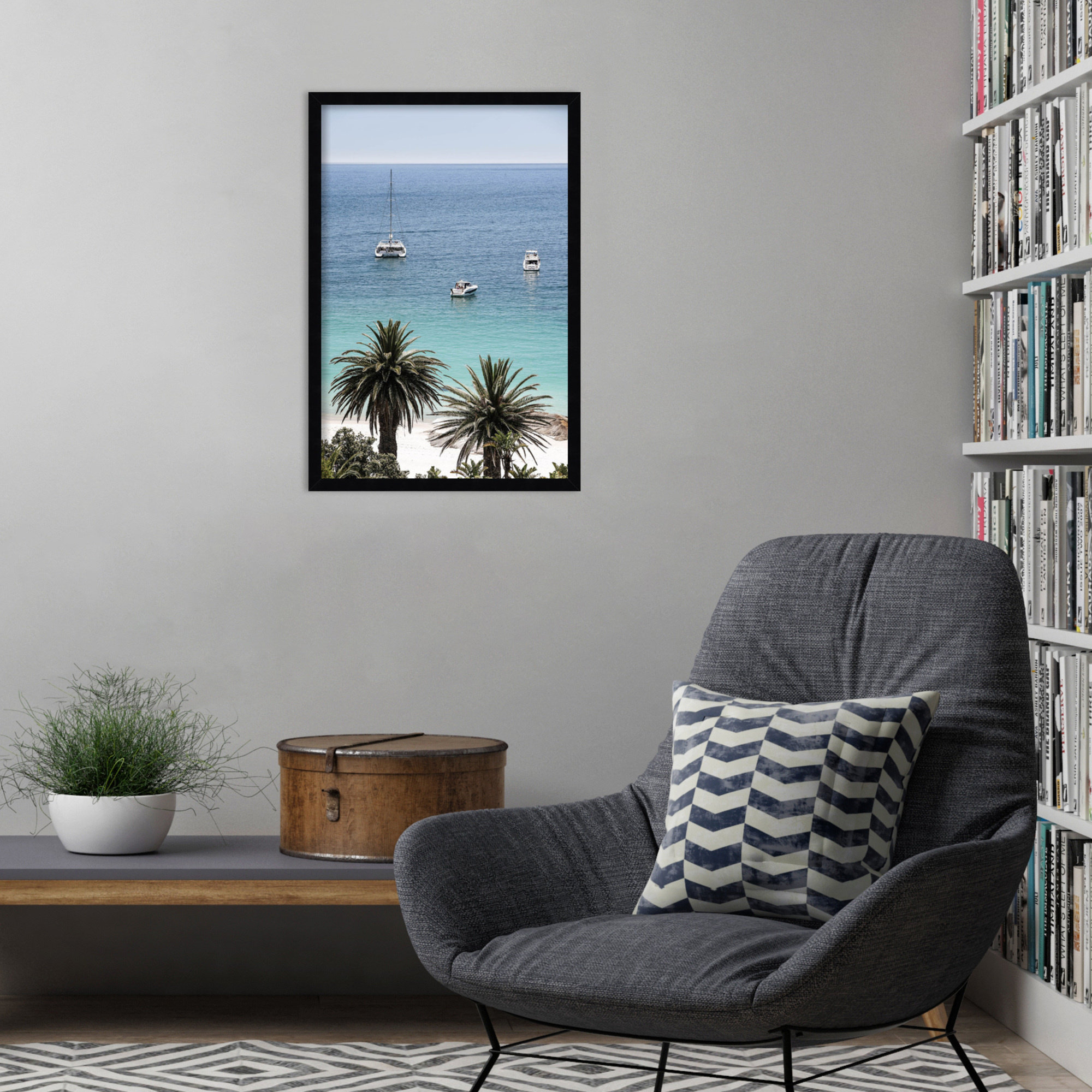 Camps Bay Beach by Shot by Clint Wood Framed Wall Art Print, Black, 25" H x 17" W