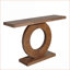 Table basse contemporaine en bois d'ingénierie de 53,2 po - Base circulaire pour salon et amp; Couloir, facile à nettoyer