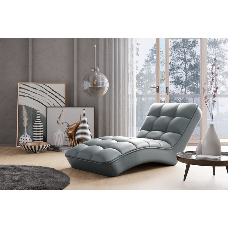Fretwell Upholstered Chaise Lounge, Grey
