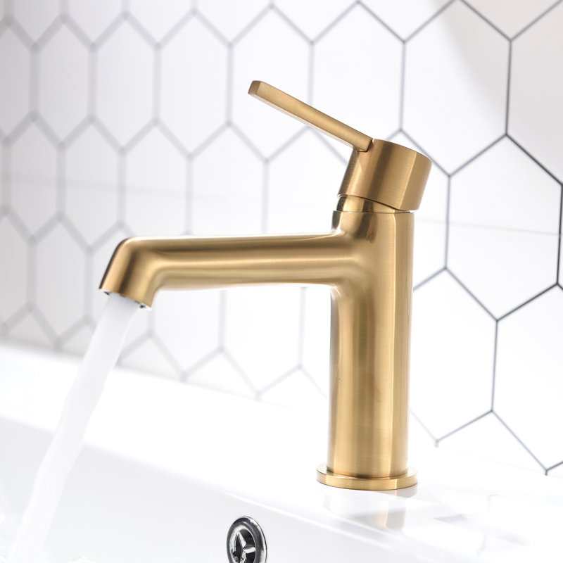 Single-Hole Single-handle Bathroom Faucet, Brushed Gold