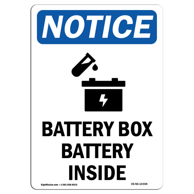 Battery Box Battery Inside Sign