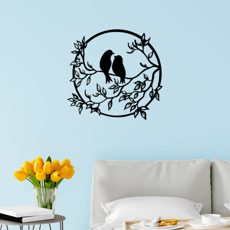 Accessoire mural décoratif en métal, noir, 23,6 po x 22,8 po | Fabrication 100% métal, épaisseur: 0,05 pouce | Facile à suspendre avec pièce arrière, poids léger de 1,7 lb | Parfait pour la décoration intérieure et l'esthétique moderne