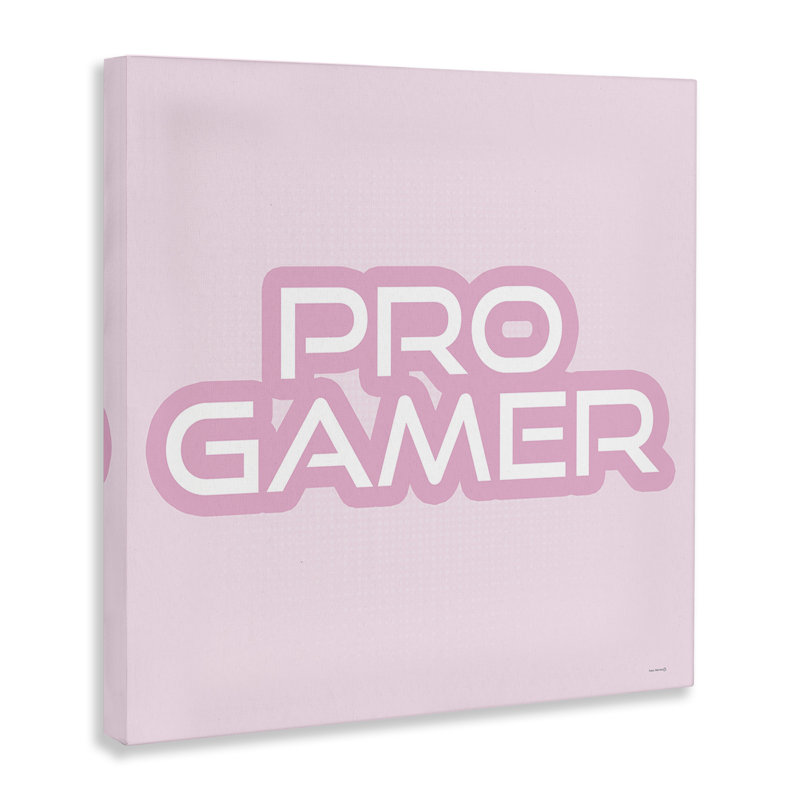 Toile rose pastel pro Gamer, design par Yass Naffas Designs, H 30 po x l 30 po