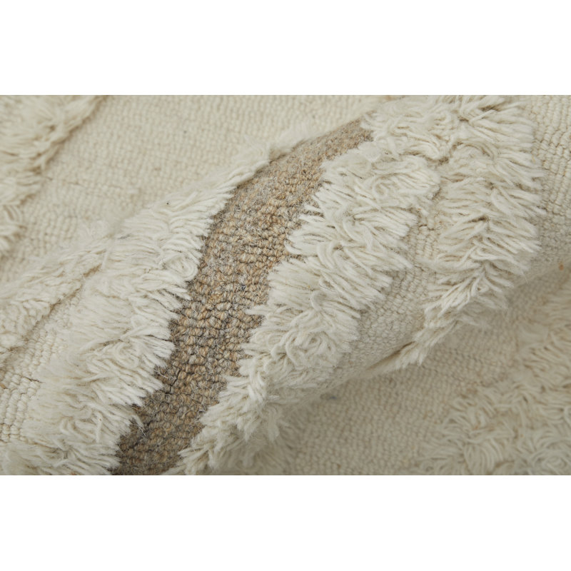 Anica Hand Tufted Wool Abstract Area Rug, Rectangle 5' x 8'