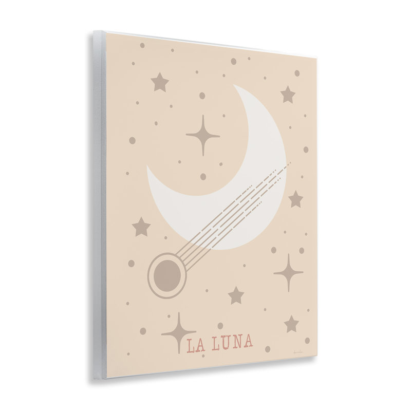 Plaque murale Minimal Moon avec étoiles, design par Daniela Santiago