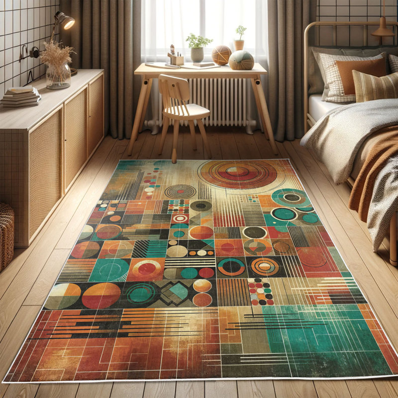 Machine Printed 177cm X 122cm Area Rug